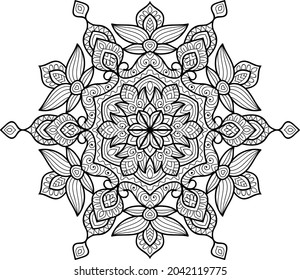 Doodle zen tangle design mandala colouring book pages for adults vector illustration