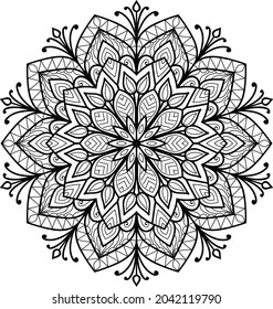 Doodle zen tangle diseño mandala colorido páginas de libros para adultos ilustración vectorial