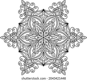 Doodle zen tangle design mandala colouring book pages for adults vector illustration