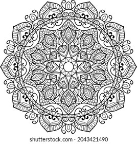 Doodle zen tangle design mandala colouring book pages for adults vector illustration