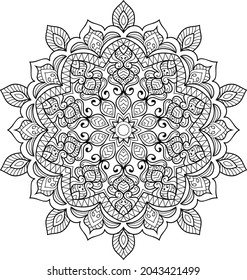 Doodle zen tangle design mandala colouring book pages for adults vector illustration