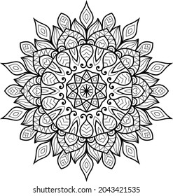 Doodle zen tangle design mandala colouring book pages for adults vector illustration