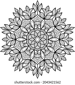 Doodle zen tangle design mandala colouring book pages for adults vector illustration