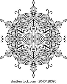 Doodle zen tangle diseño mandala colorido páginas de libros para adultos ilustración vectorial