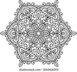 Doodle zen tangle design mandala colouring book pages for adults vector illustration