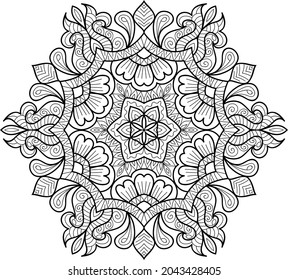 Doodle zen tangle design mandala farbige Buchseiten für Erwachsene Vektorgrafik