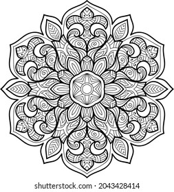 Doodle zen tangle design mandala colouring book pages for adults vector illustration
