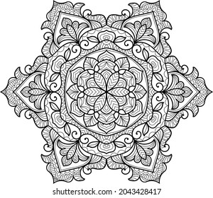 Doodle zen tangle design mandala colouring book pages for adults vector illustration