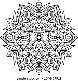 Doodle zen tangle design mandala colouring book pages for adults vector illustration