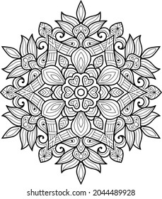 Doodle zen tangle diseño mandala colorido páginas de libros para adultos ilustración vectorial
