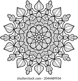 Doodle zen tangle design mandala colouring book pages for adults vector illustration