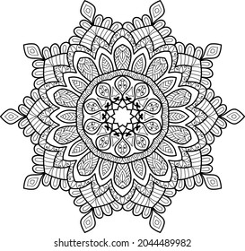 Doodle zen tangle design mandala colouring book pages for adults vector illustration