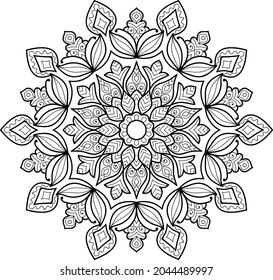 Doodle zen tangle design mandala colouring book pages for adults vector illustration
