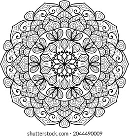 Doodle zen tangle design mandala colouring book pages for adults vector illustration