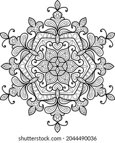 Doodle zen tangle diseño mandala colorido páginas de libros para adultos ilustración vectorial