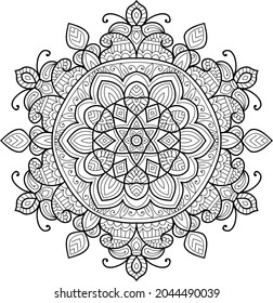 Doodle zen tangle diseño mandala colorido páginas de libros para adultos ilustración vectorial