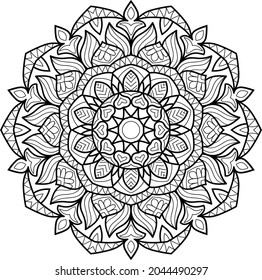 Doodle zen tangle design mandala colouring book pages for adults vector illustration