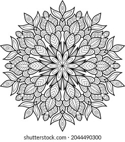 Doodle zen tangle design mandala colouring book pages for adults vector illustration
