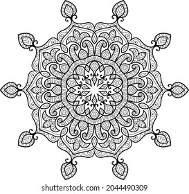 Doodle zen tangle design mandala colouring book pages for adults vector illustration