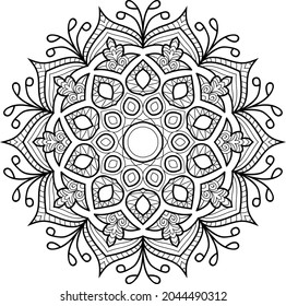 Doodle zen tangle design mandala farbige Buchseiten für Erwachsene Vektorgrafik