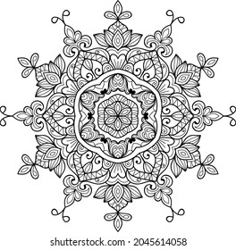 Doodle zen tangle design mandala colouring book pages for adults vector illustration