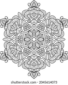 Doodle zen tangle design mandala colouring book pages for adults vector illustration