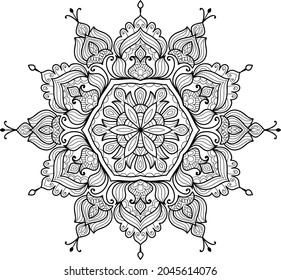 Doodle zen tangle design mandala colouring book pages for adults vector illustration