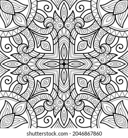Doodle zen tangle design mandala colouring book pages for adults vector illustration