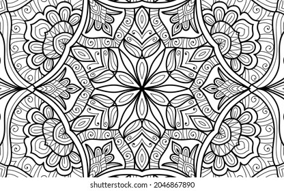 Doodle zen tangle design mandala farbige Buchseiten für Erwachsene Vektorgrafik
