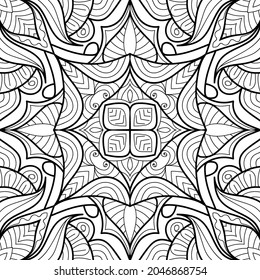 Doodle zen tangle design mandala colouring book pages for adults vector illustration