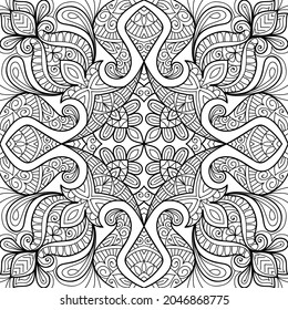 Doodle zen tangle design mandala farbige Buchseiten für Erwachsene Vektorgrafik