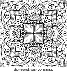 Doodle zen tangle design mandala farbige Buchseiten für Erwachsene Vektorgrafik