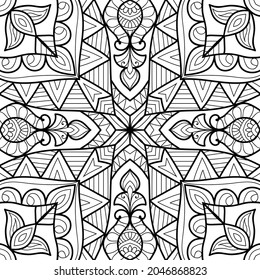 Doodle zen tangle design mandala colouring book pages for adults vector illustration