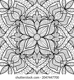 Doodle zen tangle design mandala colouring book pages for adults vector illustration