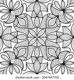 Doodle zen tangle design mandala colouring book pages for adults vector illustration