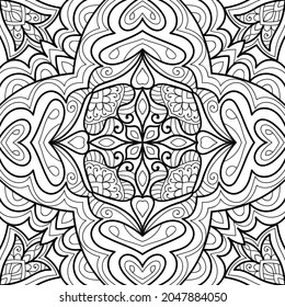 Doodle zen tangle design mandala colouring book pages for adults vector illustration