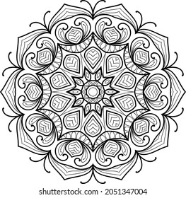 Doodle zen tangle design mandala colouring book pages for adults vector illustration