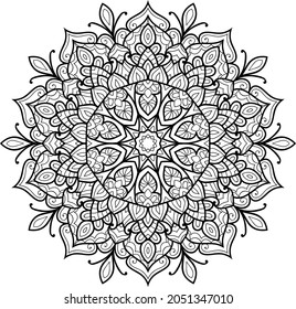Doodle zen tangle design mandala colouring book pages for adults vector illustration