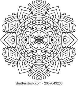 Doodle zen tangle design mandala colouring book pages for adults vector illustration