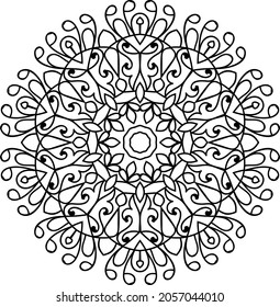 Doodle zen tangle design mandala colouring book pages for adults vector illustration