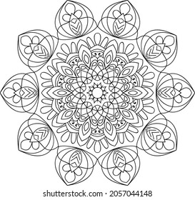 Doodle zen tangle design mandala colouring book pages for adults vector illustration