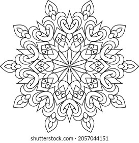 Doodle zen tangle design mandala colouring book pages for adults vector illustration