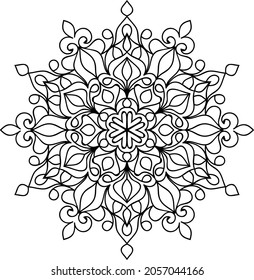 Doodle zen tangle diseño mandala colorido páginas de libros para adultos ilustración vectorial