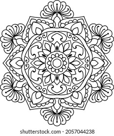 Doodle zen tangle design mandala colouring book pages for adults vector illustration