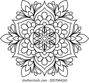 Doodle zen tangle diseño mandala colorido páginas de libros para adultos ilustración vectorial