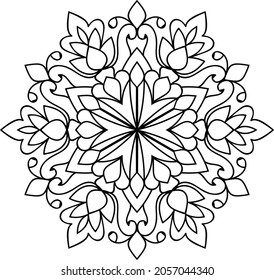 Doodle zen tangle design mandala colouring book pages for adults vector illustration