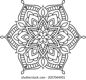 Doodle zen tangle design mandala colouring book pages for adults vector illustration