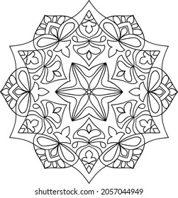 Doodle zen tangle design mandala colouring book pages for adults vector illustration