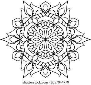 Doodle zen tangle design mandala colouring book pages for adults vector illustration