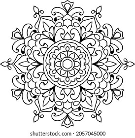 Doodle zen tangle design mandala colouring book pages for adults vector illustration